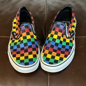Vans ' Colorful Checkered Slip-On Sneakers